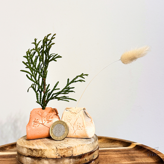 Miniature Pressed Leaf Vases: Rievaulx