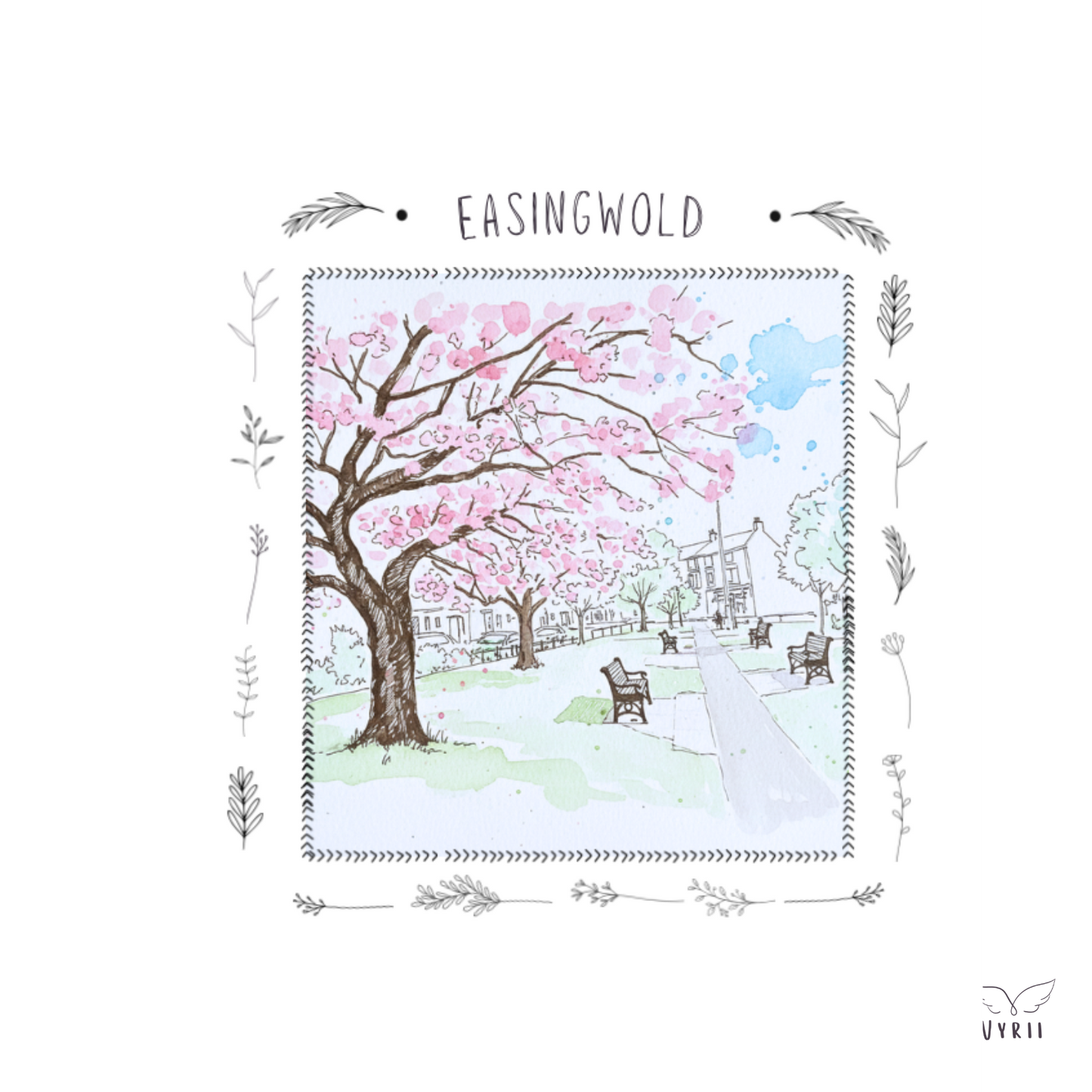 Under the Blossom: Pen and Wash