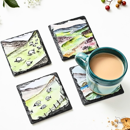 Slate Coaster: Sheep Doing Nothing