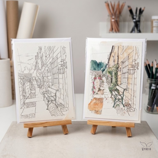Colour Your Own Robin Hood's Bay Card