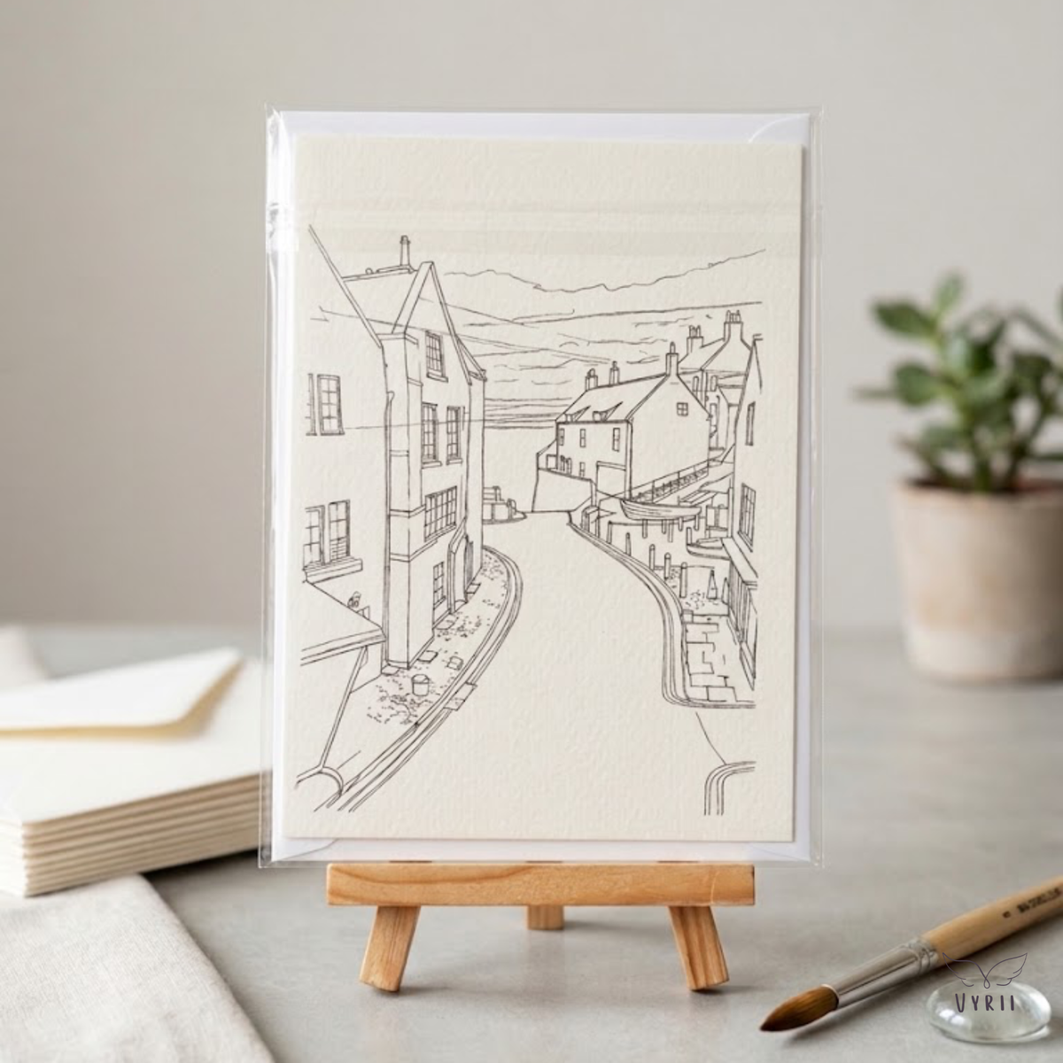 Colour Your Own Robin Hood's Bay Card