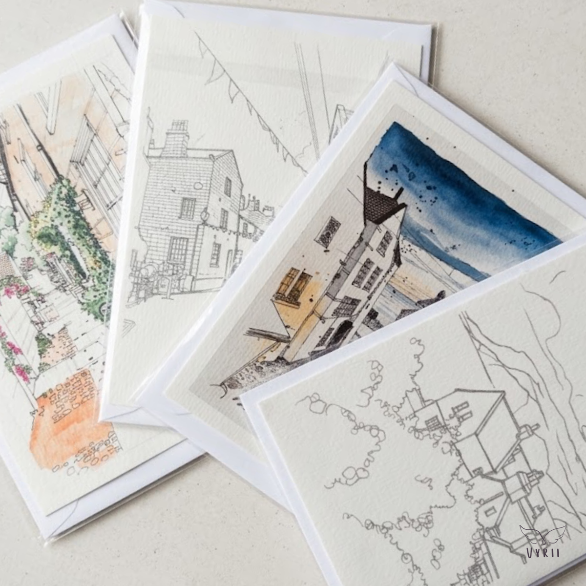 Colour Your Own Robin Hood's Bay Card
