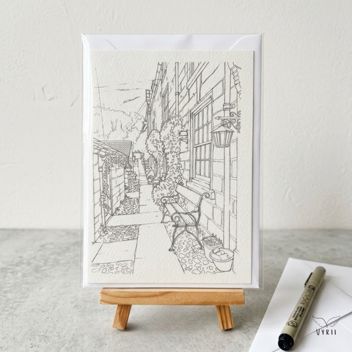 Colour Your Own Robin Hood's Bay Card