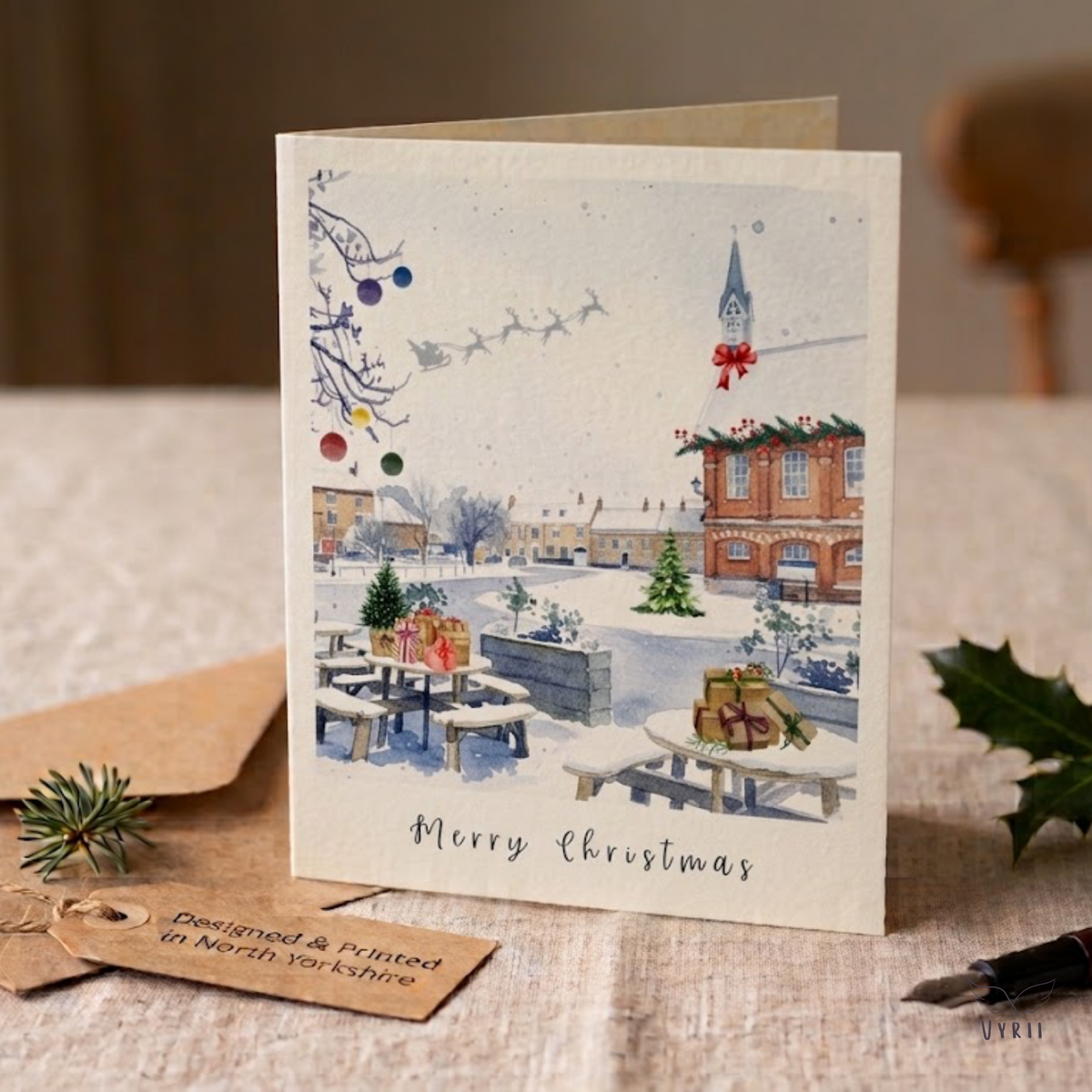 Festive Market Place Christmas Card