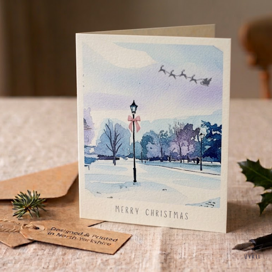 Santa's Sleigh Christmas Card
